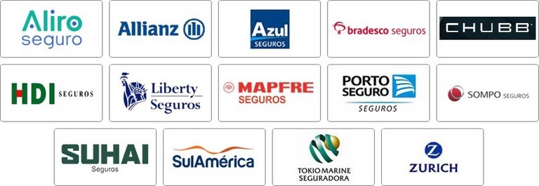 ALLIANZ;ALIRO;AZUL;BRADESCO;CHUBB;HDI;LIBERTY;MAPFRE;PORTOSEGURO;